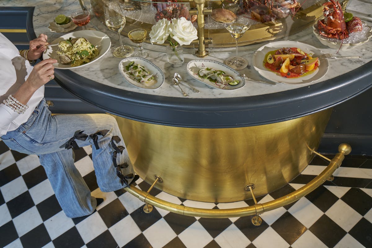 bar with various food items